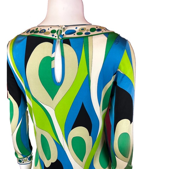 Flora Kung Psychedelic Pop Art Print Signed Silk Dress /  Size 0 * - Picture 5 of 6
